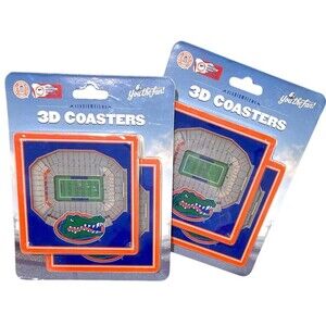 4 University of Florida Gators Football Stadium 3D Drink Coasters (2 sets of 2)